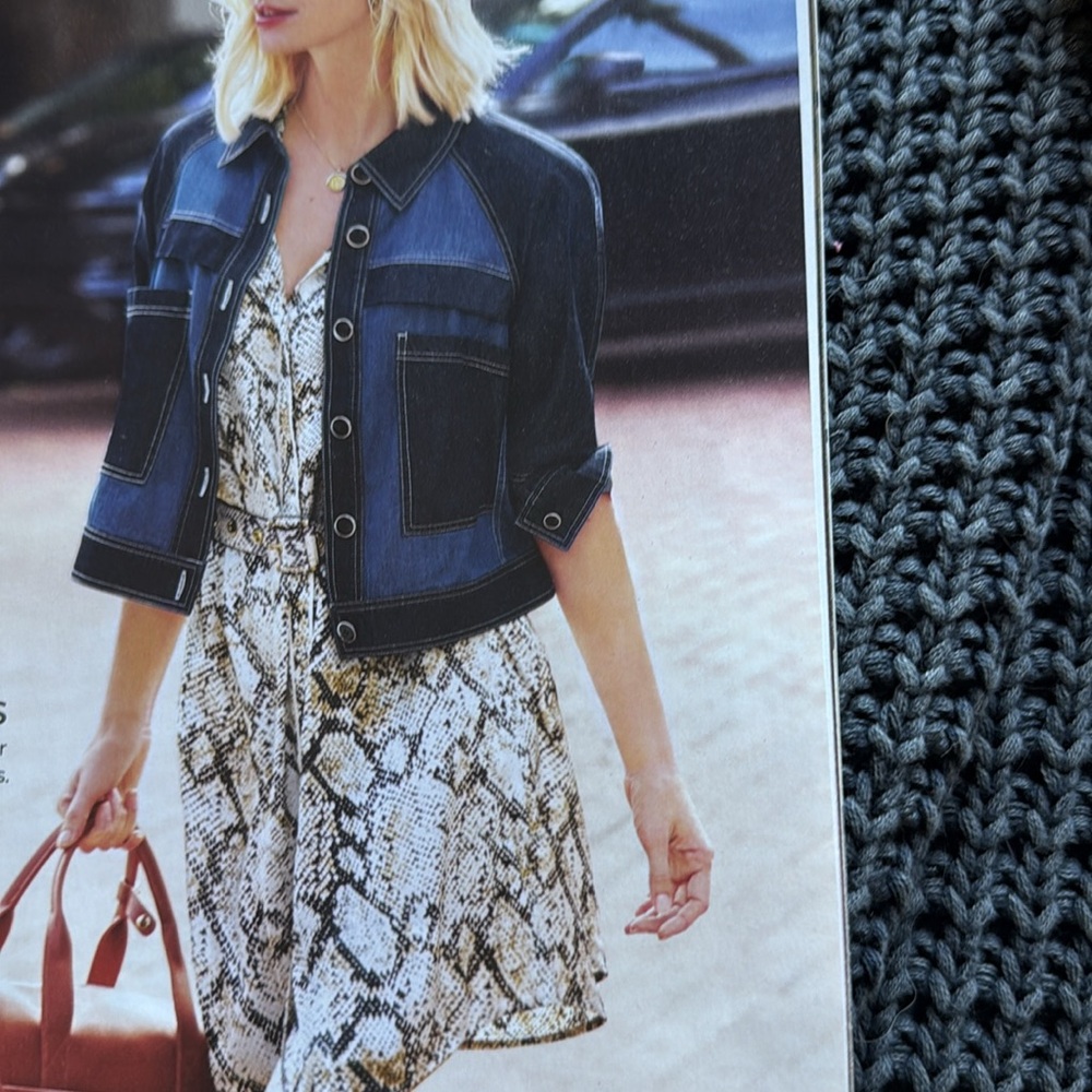 CAbi Snake Pattern Midi Dress in Black, Tan, and Cream